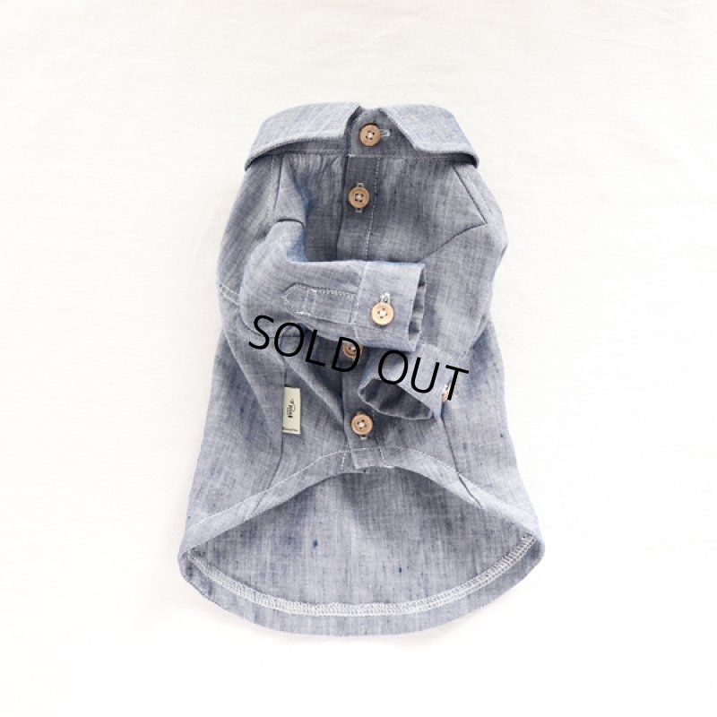 画像11: リネンダンガリーシャツ（ブルー） (11)