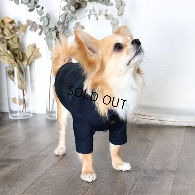 画像5: バイカラーシャツ（ブラックウォッチ×ネイビー） (5)