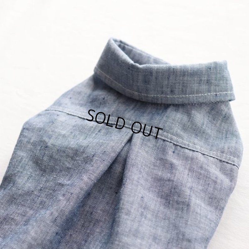 画像20: リネンダンガリーシャツワンピース(ブルー) (20)