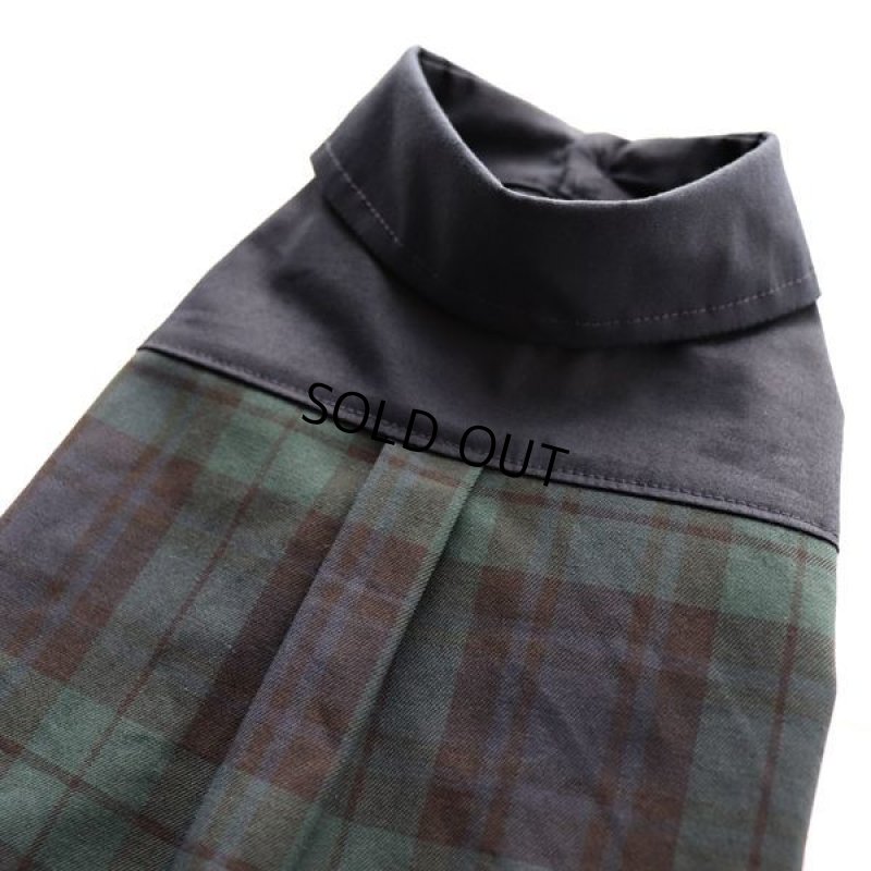 画像14: バイカラーシャツ（ブラックウォッチ×ネイビー） (14)