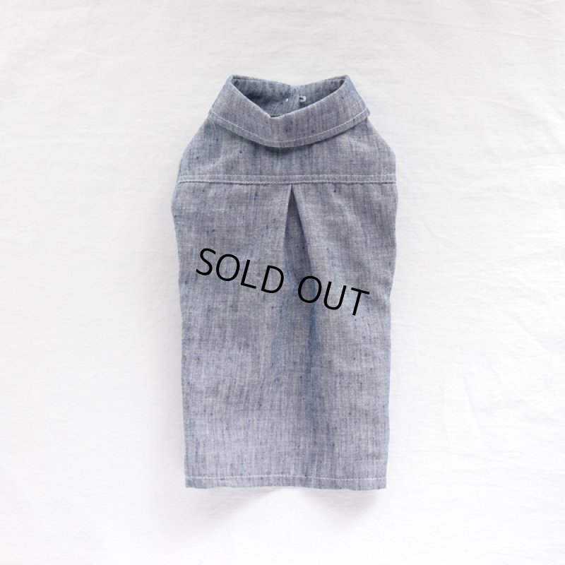 画像12: リネンダンガリーシャツワンピース(ブルー) (12)