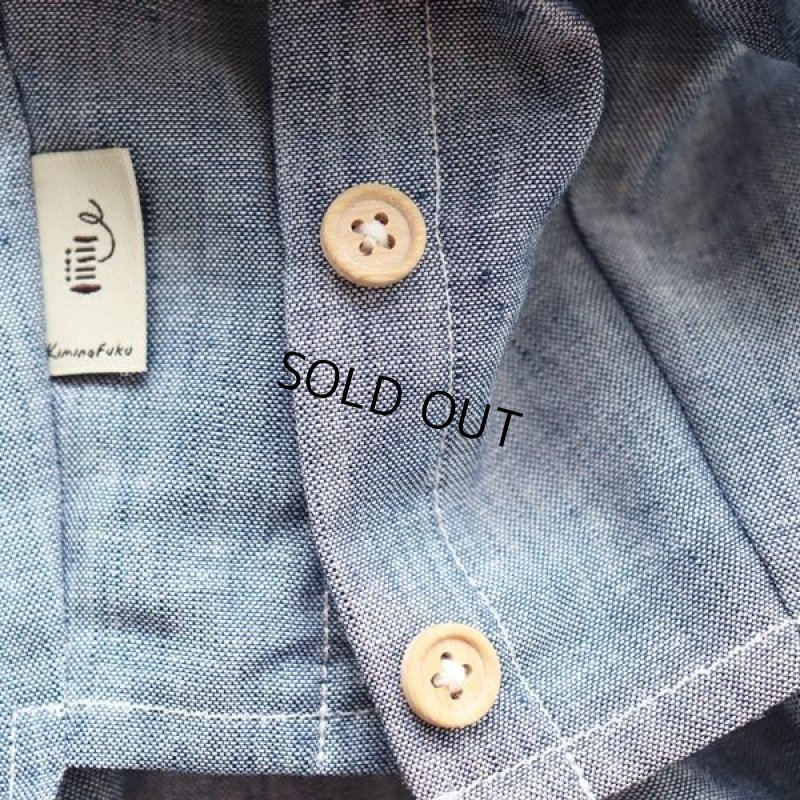 画像16: リネンダンガリーシャツワンピース(ブルー) (16)