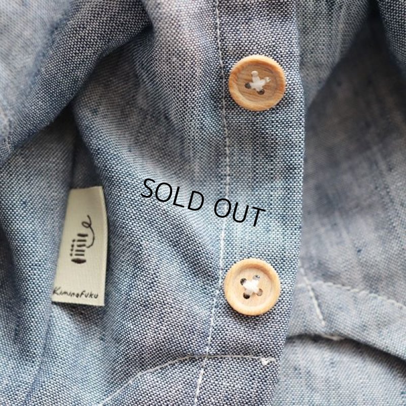 画像14: リネンダンガリーシャツ（ブルー） (14)