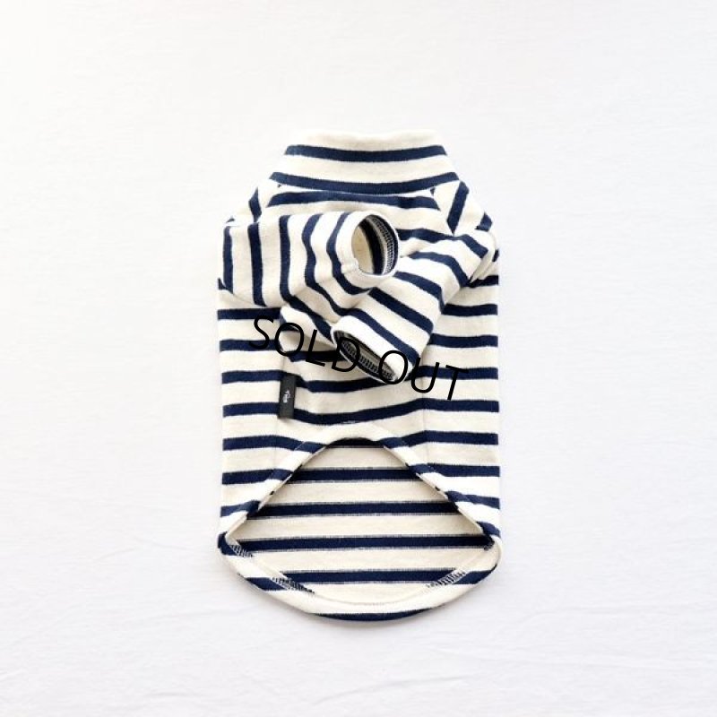 画像11: ボーダーハイネックカットソー（生成り×ネイビー） (11)