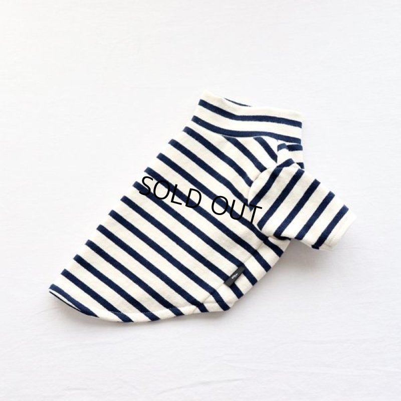 画像9: ボーダーハイネックカットソー（生成り×ネイビー） (9)