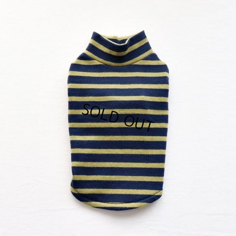 画像10: ボーダーハイネックカットソー（ネイビー×マスタード） (10)