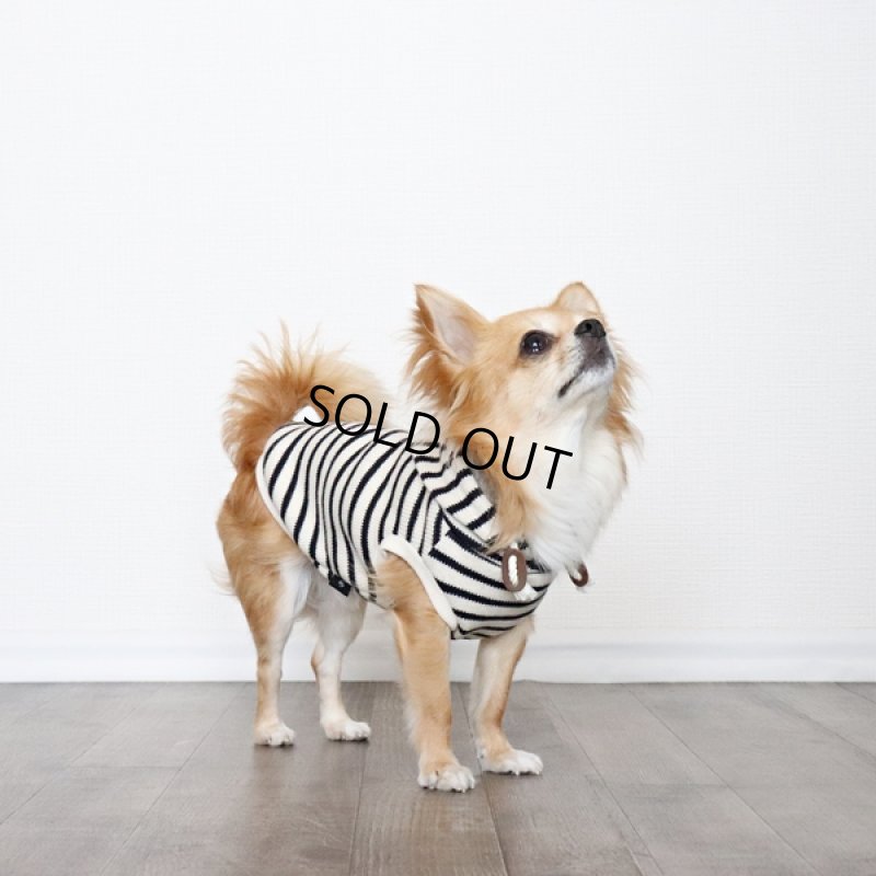 画像9: 【再販売】ボーダーノースリーブパーカー（アイボリー×ダークネイビー） (9)