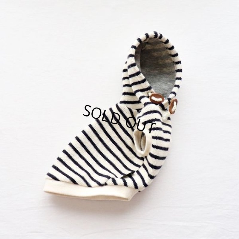 画像16: 【再販売】ボーダーノースリーブパーカー（アイボリー×ダークネイビー） (16)