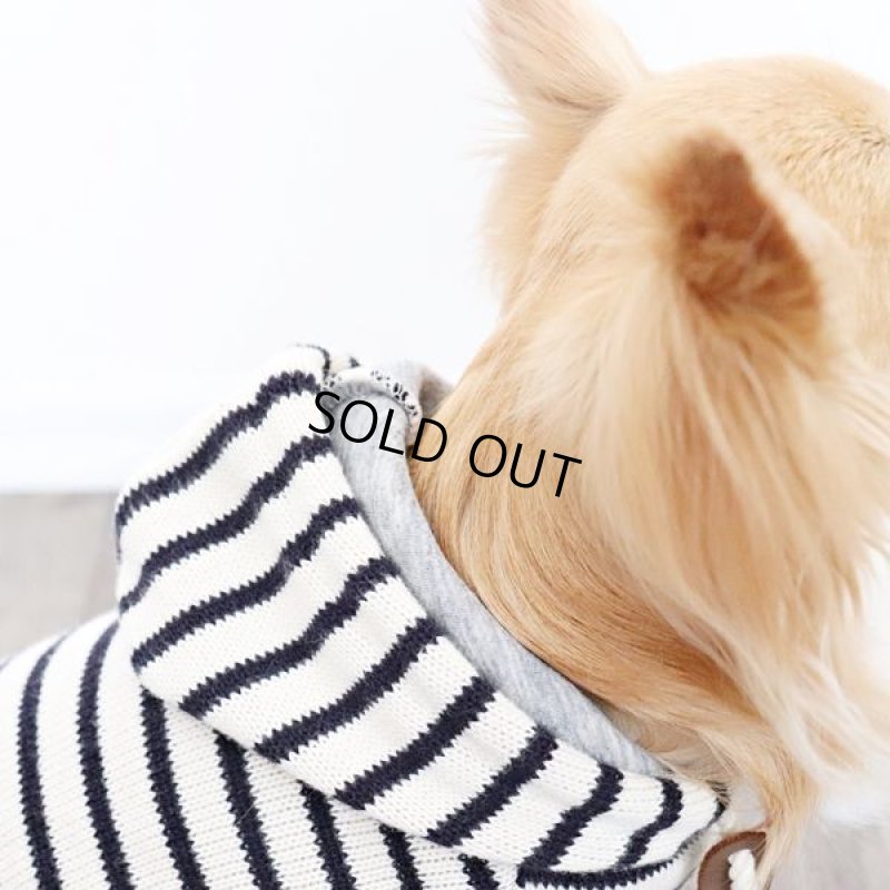 画像14: 【再販売】ボーダーノースリーブパーカー（アイボリー×ダークネイビー） (14)