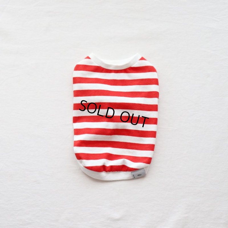 画像12: 蚊よけ＆冷感生地のボーダーTシャツ（レッド×ホワイト） (12)