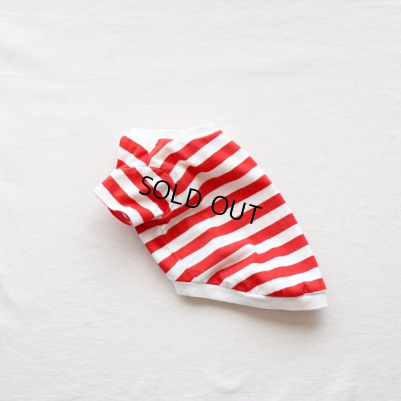 画像13: 蚊よけ＆冷感生地のボーダーTシャツ（レッド×ホワイト） (13)