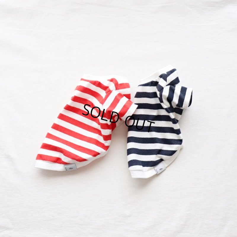 画像14: 蚊よけ＆冷感生地のボーダーTシャツ（レッド×ホワイト） (14)