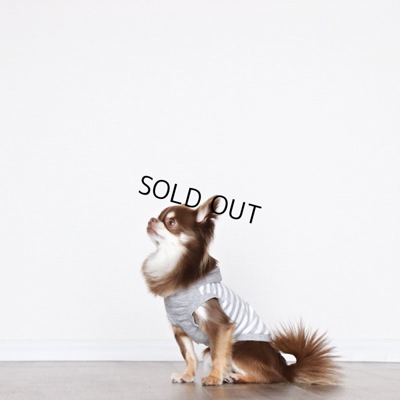 画像6: UVカット&蚊よけ生地のフードつきタンクトップ(グレー×オフホワイト) (6)