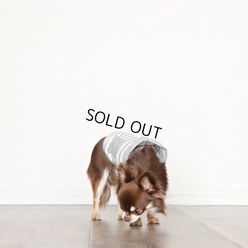 画像9: UVカット&蚊よけ生地のフードつきタンクトップ(グレー×オフホワイト) (9)