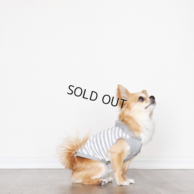 画像10: UVカット&蚊よけ生地のフードつきタンクトップ(グレー×オフホワイト) (10)