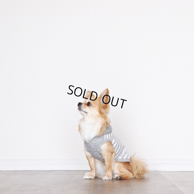 画像14: UVカット&蚊よけ生地のフードつきタンクトップ(グレー×オフホワイト) (14)