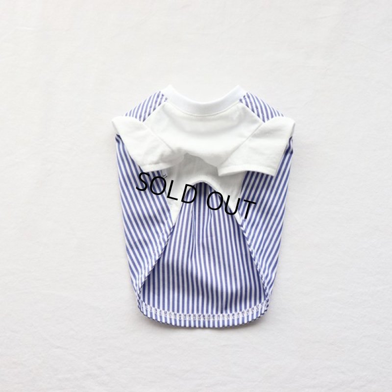 画像18: 異素材ミックス トップス（ブルーストライプ×ホワイト） (18)