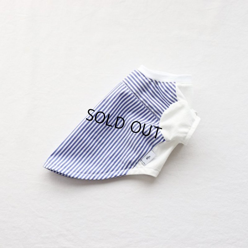 画像19: 異素材ミックス トップス（ブルーストライプ×ホワイト） (19)