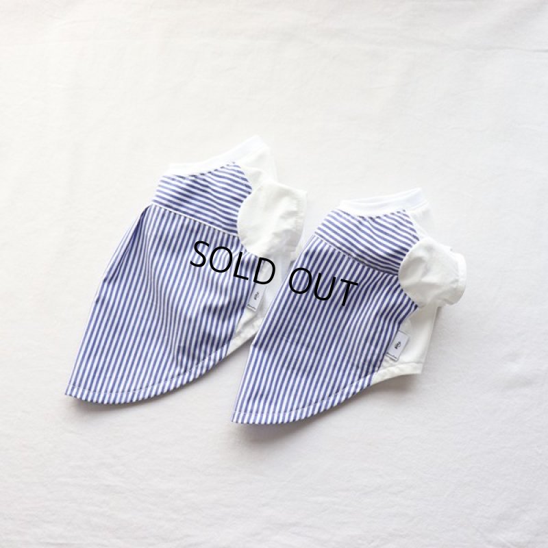 画像17: 異素材ミックス トップス（ブルーストライプ×ホワイト） (17)