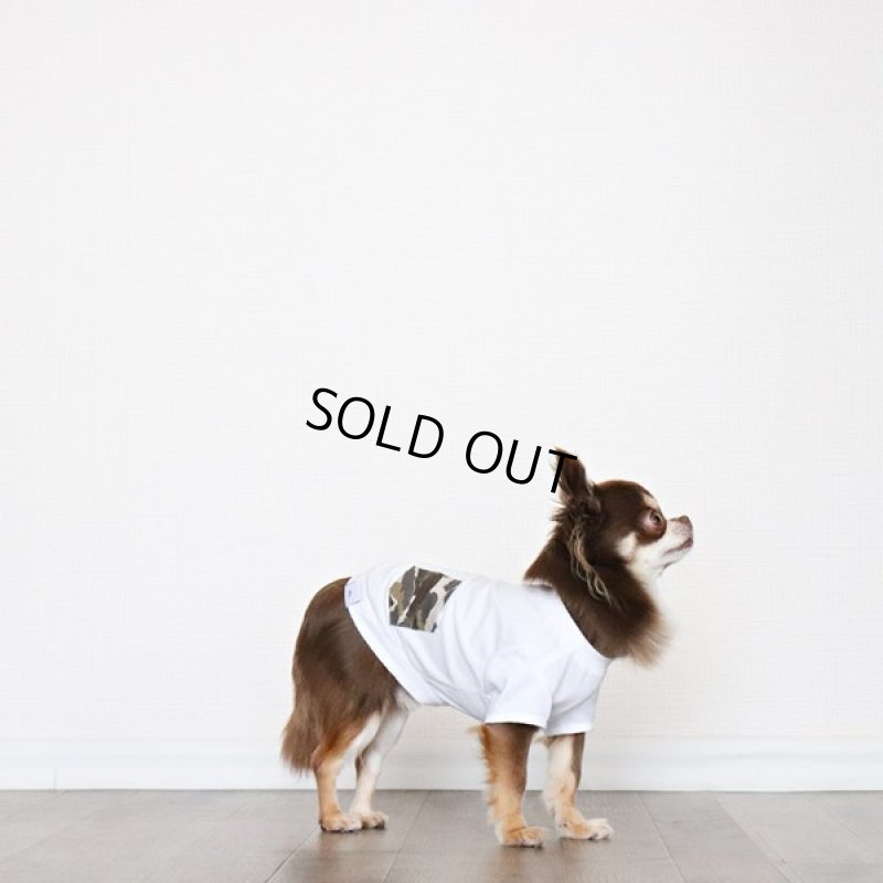 画像9: [完成品] 蚊よけ生地のTシャツ（ダークグレーカモフラポケット×ホワイト） (9)