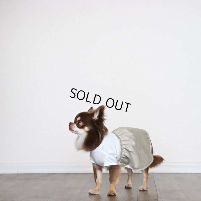 画像10: 異素材ミックストップス ワンピースデザイン（ベージュ×ホワイト） (10)