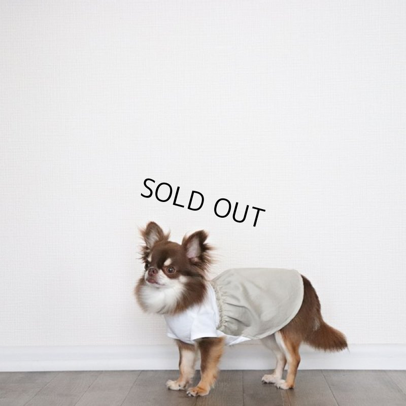 画像8: 異素材ミックストップス ワンピースデザイン（ベージュ×ホワイト） (8)