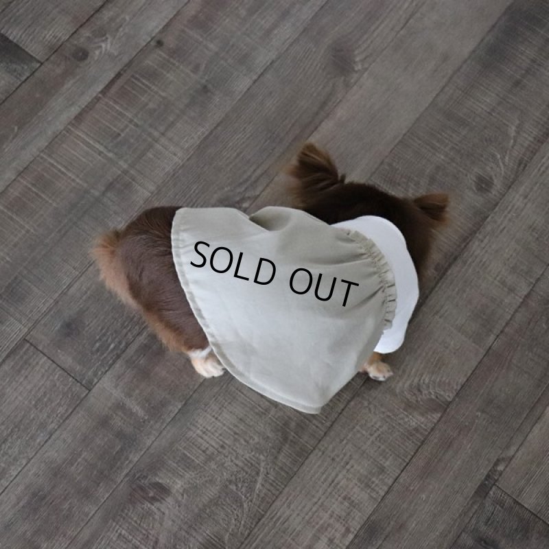 画像16: 異素材ミックストップス ワンピースデザイン（ベージュ×ホワイト） (16)