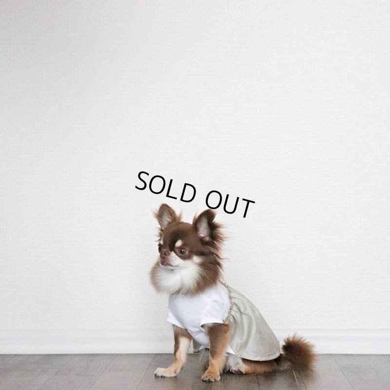 画像7: 異素材ミックストップス ワンピースデザイン（ベージュ×ホワイト） (7)