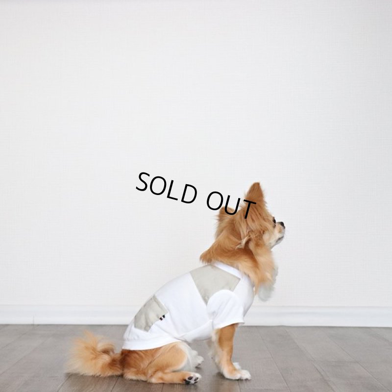 画像3: 異素材ミックストップス　ポケットデザイン（ベージュ×ホワイト） (3)