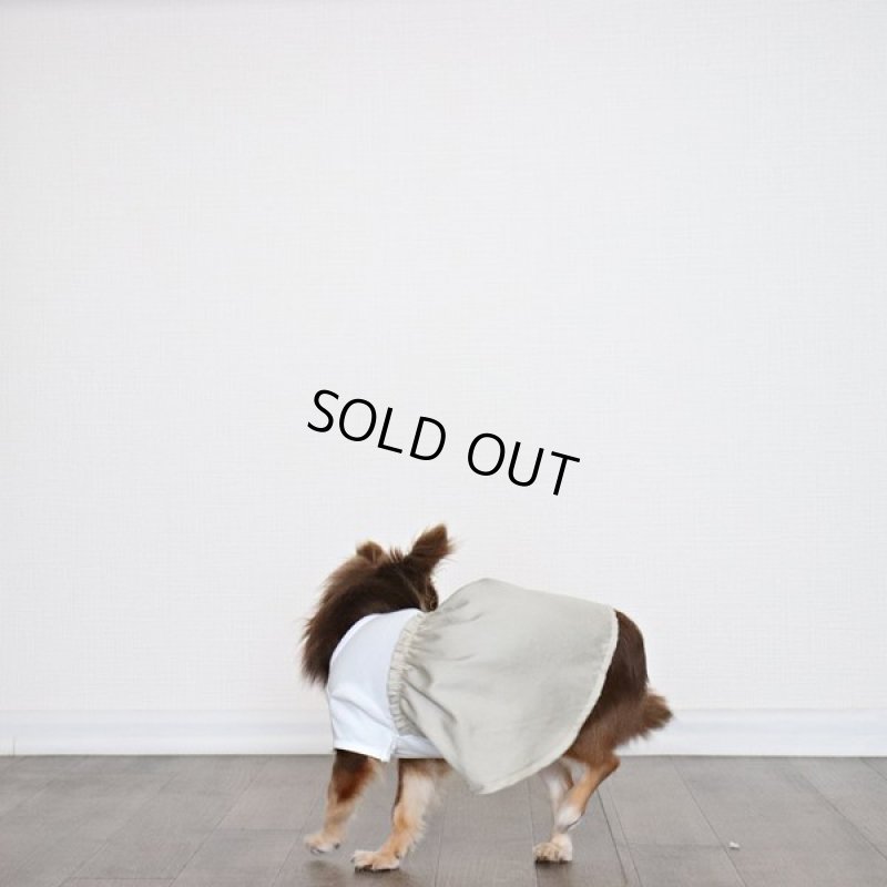 画像9: 異素材ミックストップス ワンピースデザイン（ベージュ×ホワイト） (9)