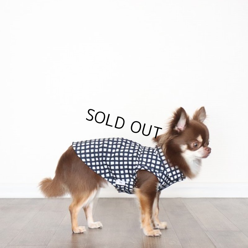 画像2: フリーギンガムのノースリーブシャツ（ネイビー） (2)