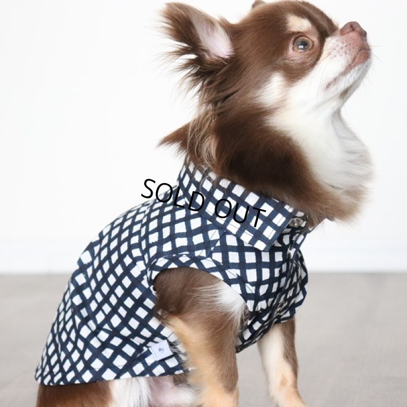 画像10: フリーギンガムのノースリーブシャツ（ネイビー） (10)