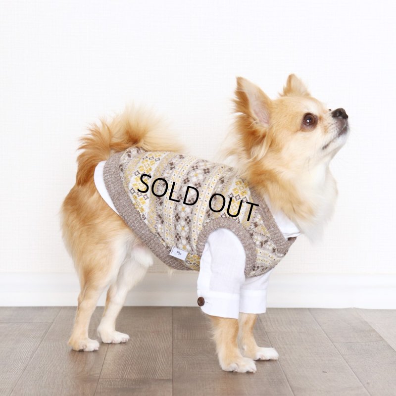 画像13: Vネックニットベスト（ブラウンマスタード） (13)