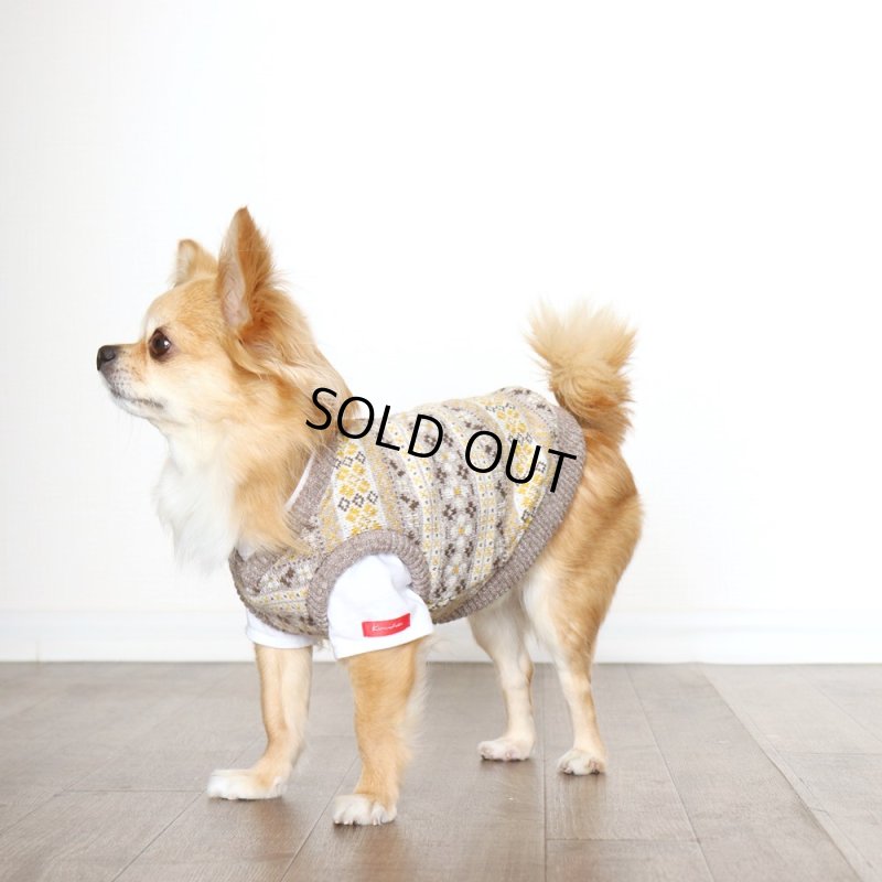 画像9: Vネックニットベスト（ブラウンマスタード） (9)