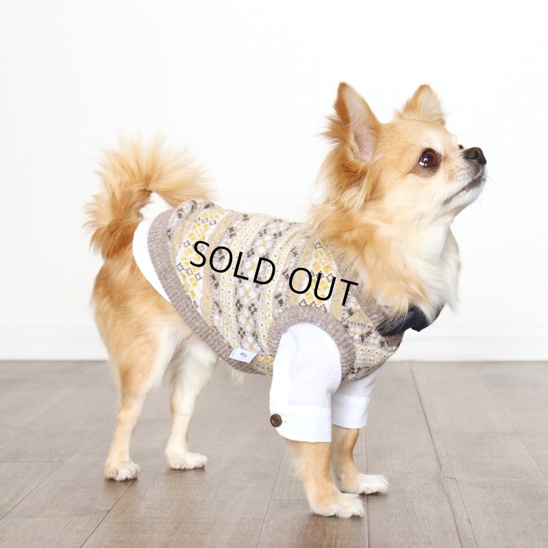 画像18: Vネックニットベスト（ブラウンマスタード） (18)