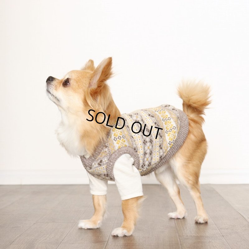 画像11: Vネックニットベスト（ブラウンマスタード） (11)