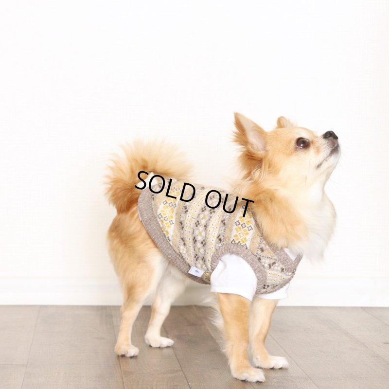 画像8: Vネックニットベスト（ブラウンマスタード） (8)