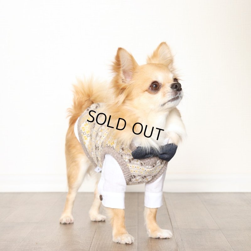 画像17: Vネックニットベスト（ブラウンマスタード） (17)