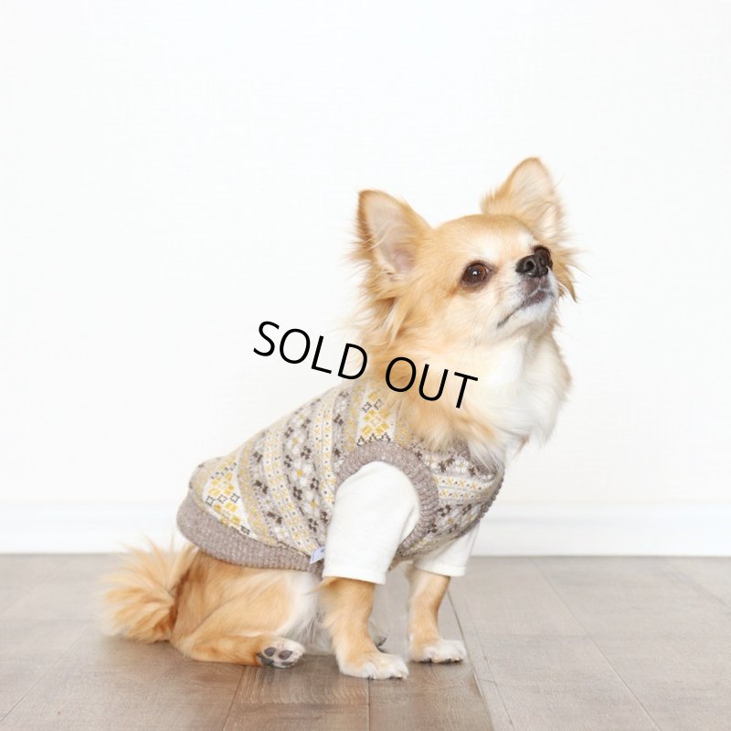 画像10: Vネックニットベスト（ブラウンマスタード） (10)