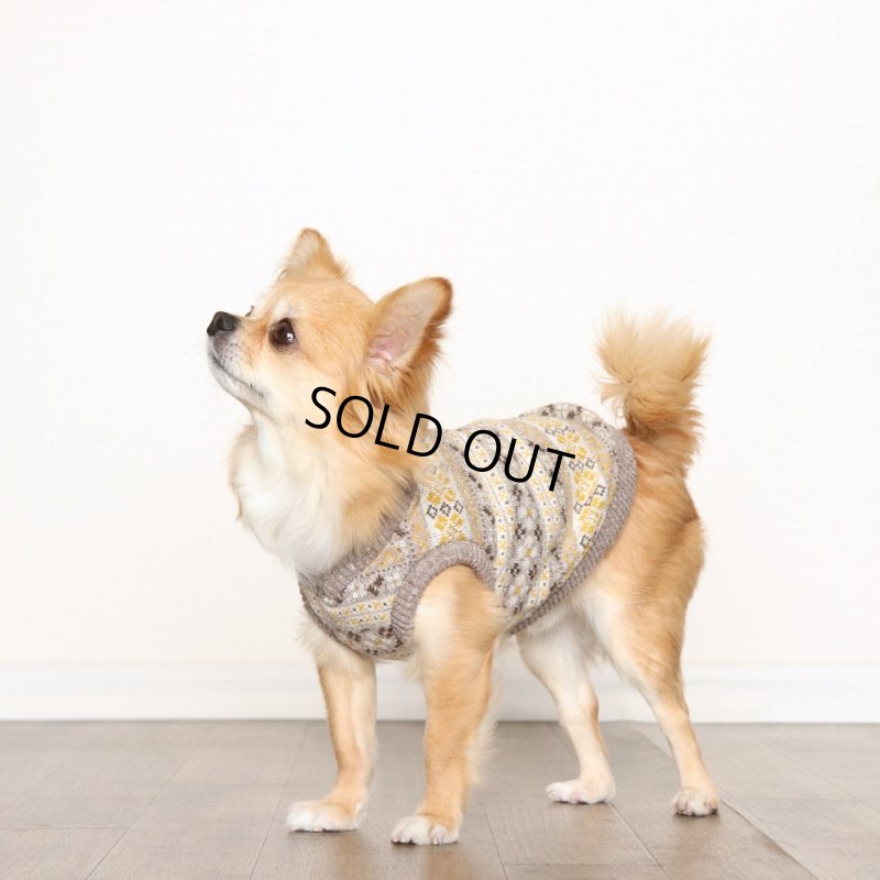 画像6: Vネックニットベスト（ブラウンマスタード） (6)