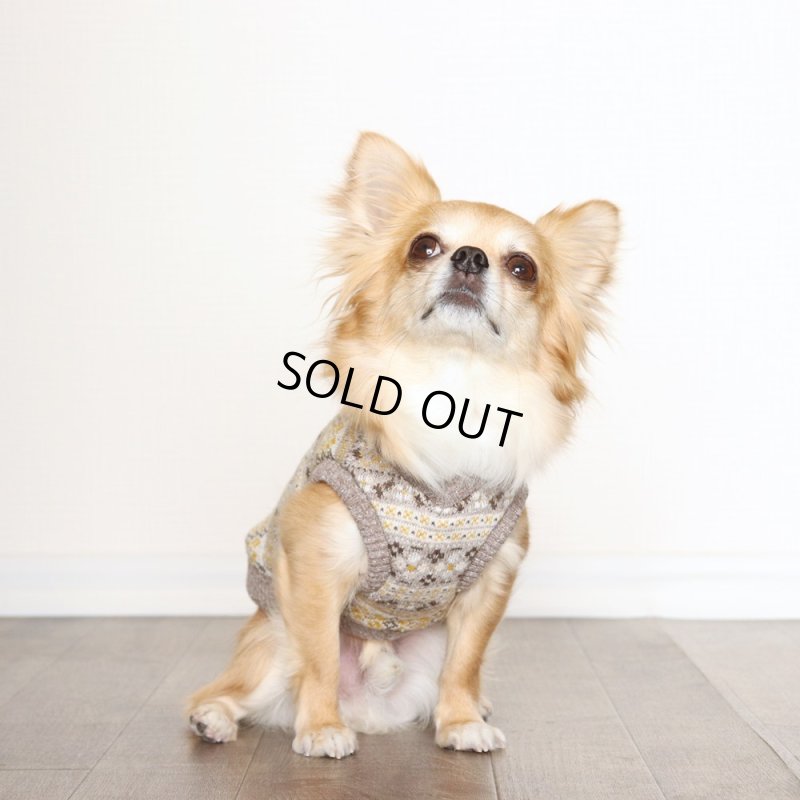 画像3: Vネックニットベスト（ブラウンマスタード） (3)