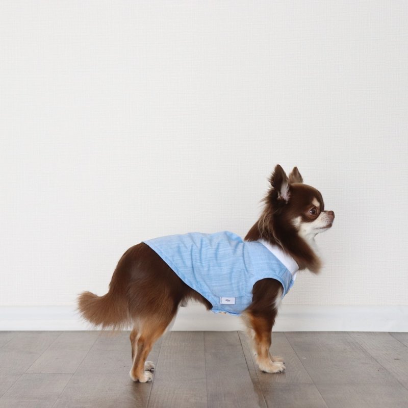 画像17: 自分好みに選べる綿麻ノースリーブシャツ（スカイブルー×ホワイト） (17)