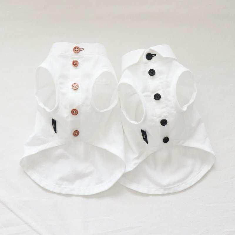 画像2: 自分好みに選べる綿麻ノースリーブシャツ(ホワイト) (2)