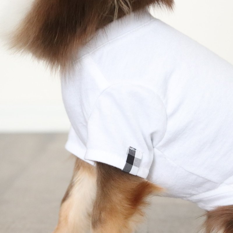 画像9: ギンガムチェックポケットつきTシャツ（ホワイト×ブラックギンガム） (9)