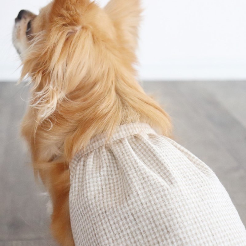 画像12: オールシーズン着られるキャミワンピース(ベージュギンガム) (12)