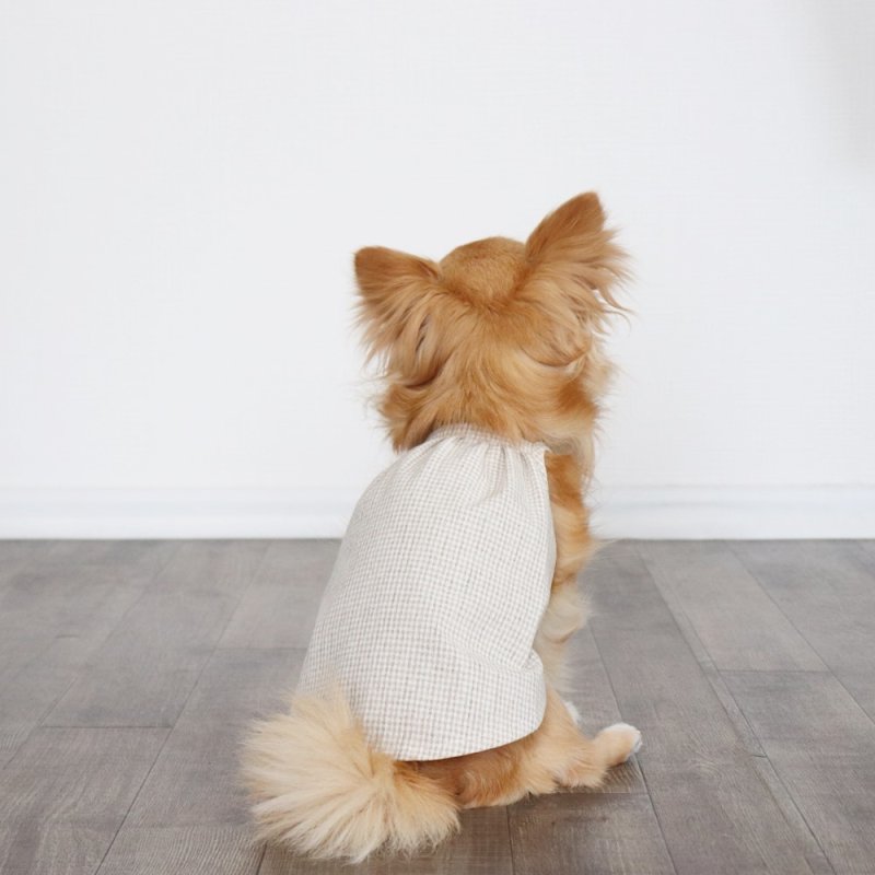 画像10: オールシーズン着られるキャミワンピース(ベージュギンガム) (10)