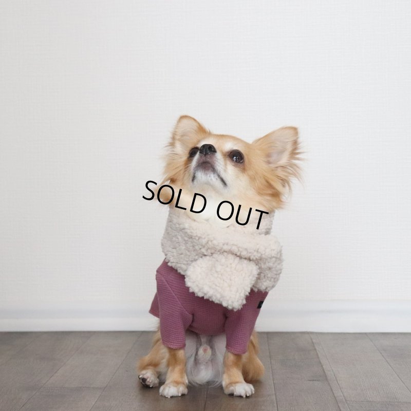 画像12: ワッフル生地のハイネックカットソー（ローズ） (12)