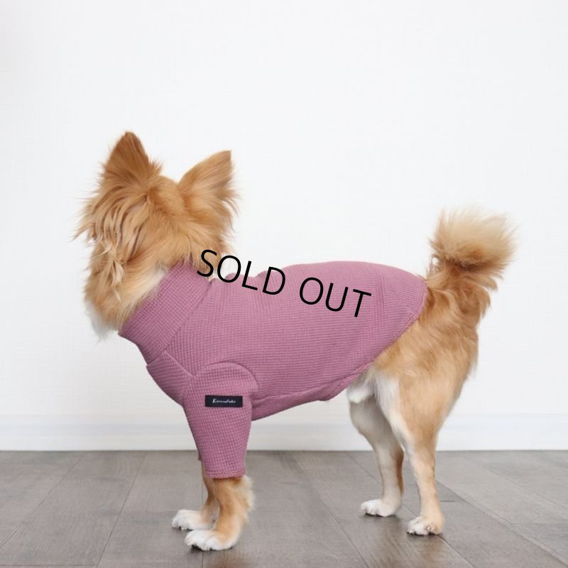 画像9: ワッフル生地のハイネックカットソー（ローズ） (9)