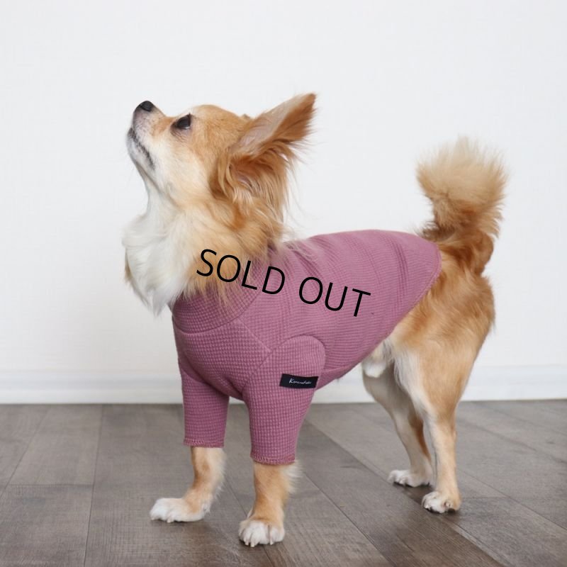 画像5: ワッフル生地のハイネックカットソー（ローズ） (5)