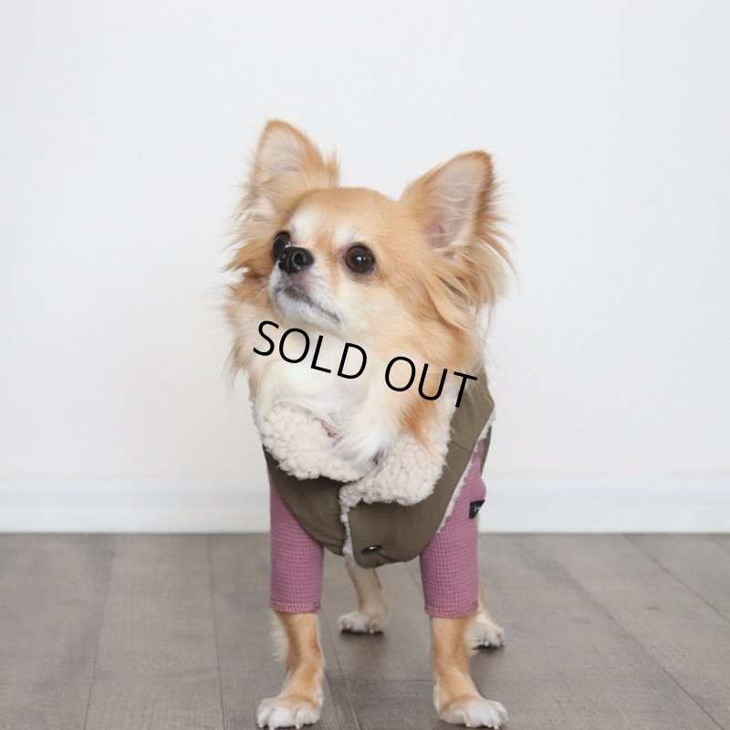 画像10: ワッフル生地のハイネックカットソー（ローズ） (10)